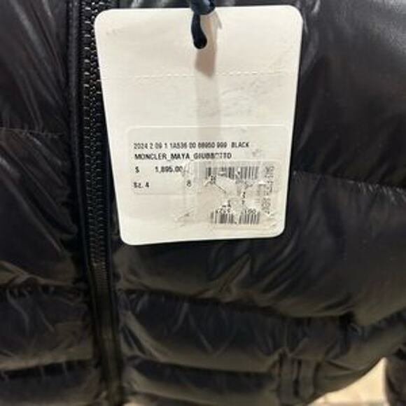 Moncler men's maya down Black Puffer Jacket size 4. NWT - Picture 9 of 16